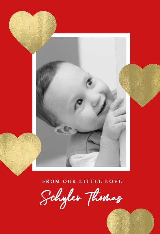 Glitter hearts Thank You Card Greetings Island